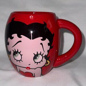 2010 Betty Boop Coffee Mug Large Red Round Barrel Shape 18 oz. #4053 (#4054)